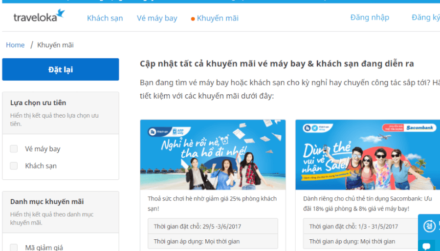 Traveloka phiếu mua hàng online