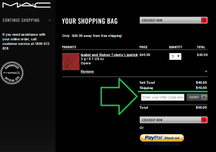 offer code for mac cosmetics