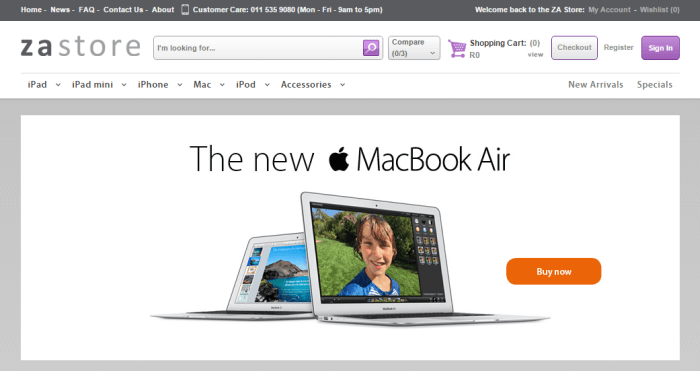 za store home page za store home page