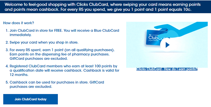 ZA Clicks ClubCard ZA Clicks ClubCard