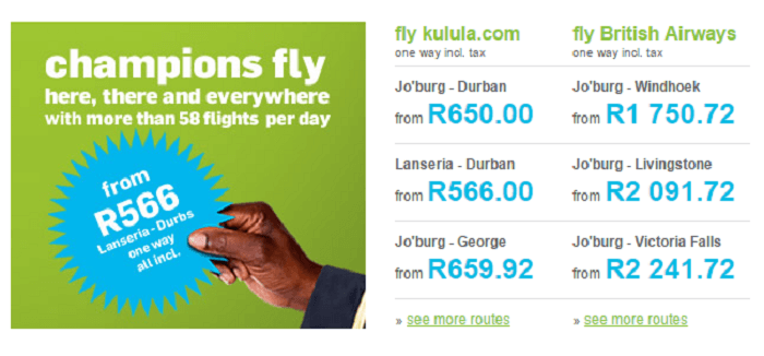 ZA Kulula special offers ZA Kulula special offers