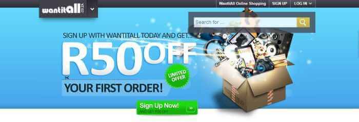 Wantitall front page Wantitall vouchers